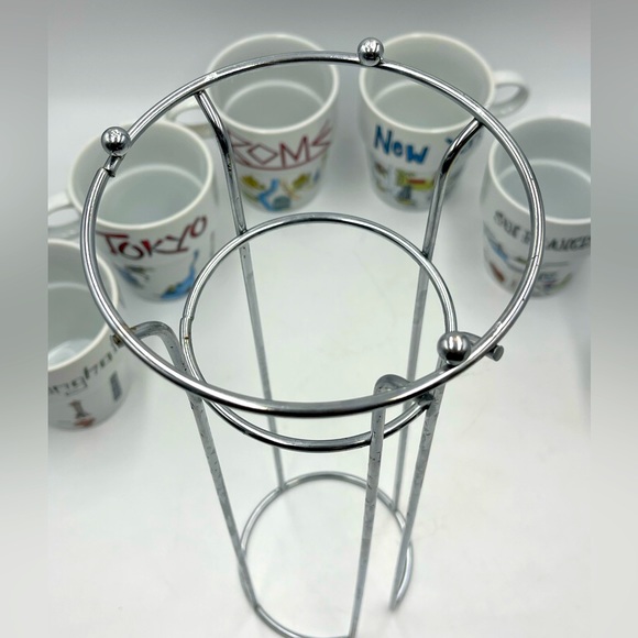 7pc World Market Stackable Mugs New York Rome Tokyo Paris Shanghai San Francisco - Picture 8 of 16
